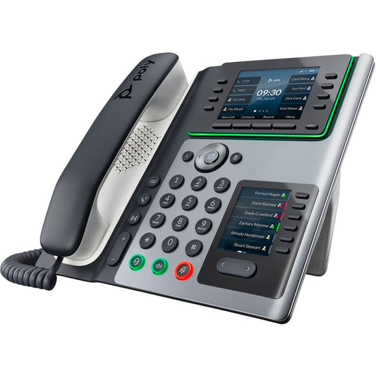 Poly Edge E450 Advanced IP Desk Phone Dual Display Black 2200-87030-025