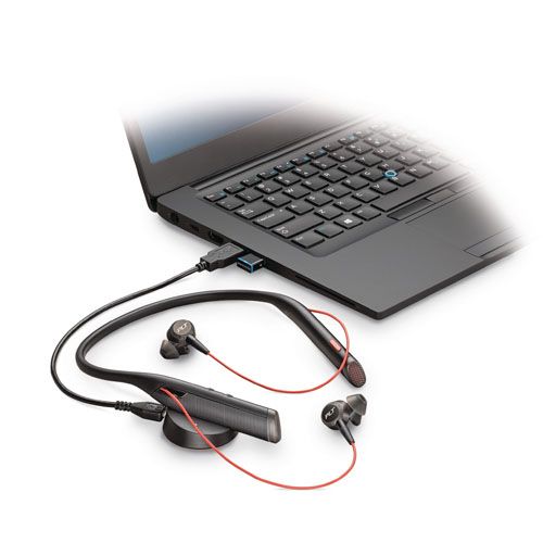 Auriculares Bluetooth con banda para el cuello Poly Voyager 6200 UC, color negro, audio mejorado 208748-101