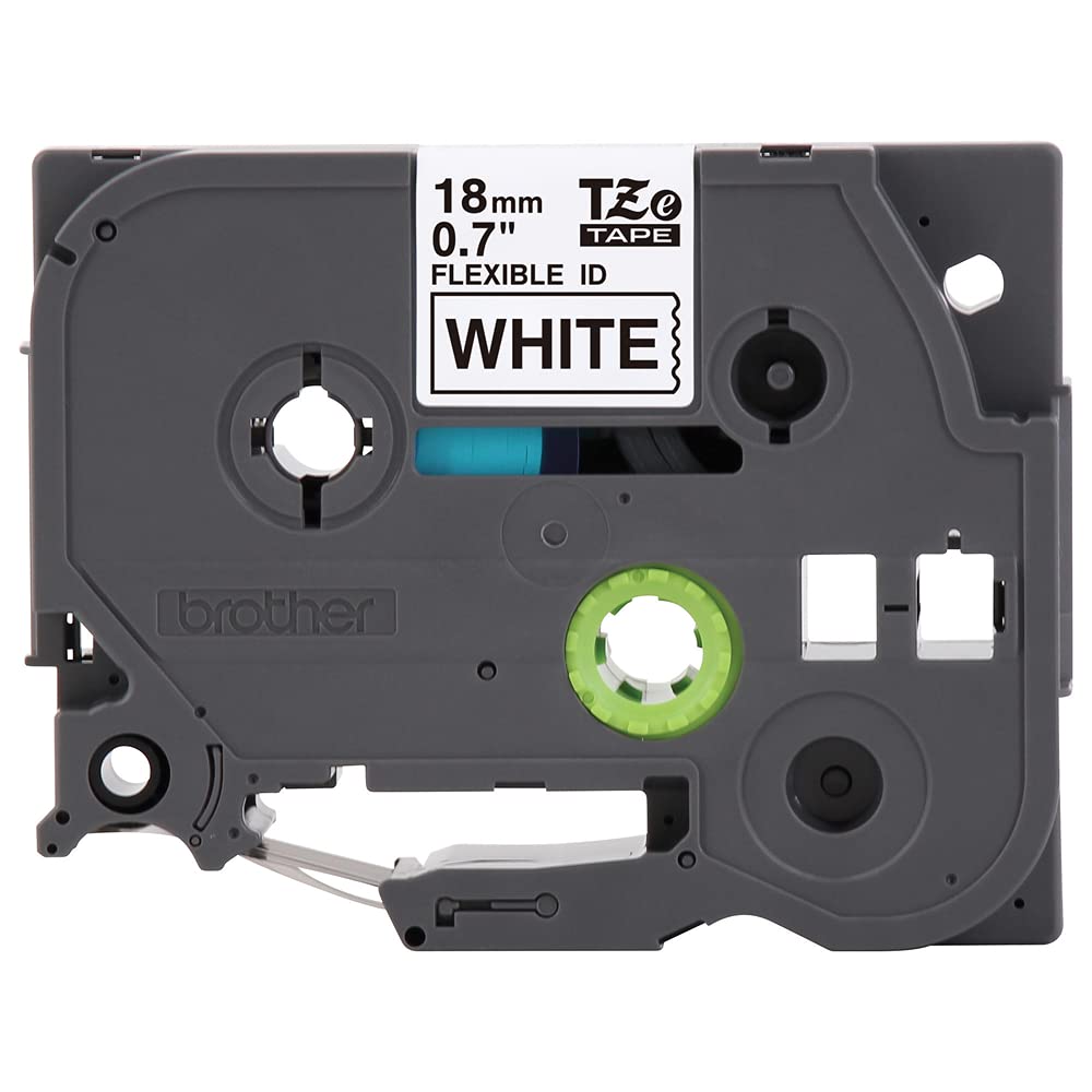 New, Pre-owned, Original Brother P-Touch TZe-FX241, ~3/4" (0.7") Black on White Flexible Cable/Wire Laminated Tape