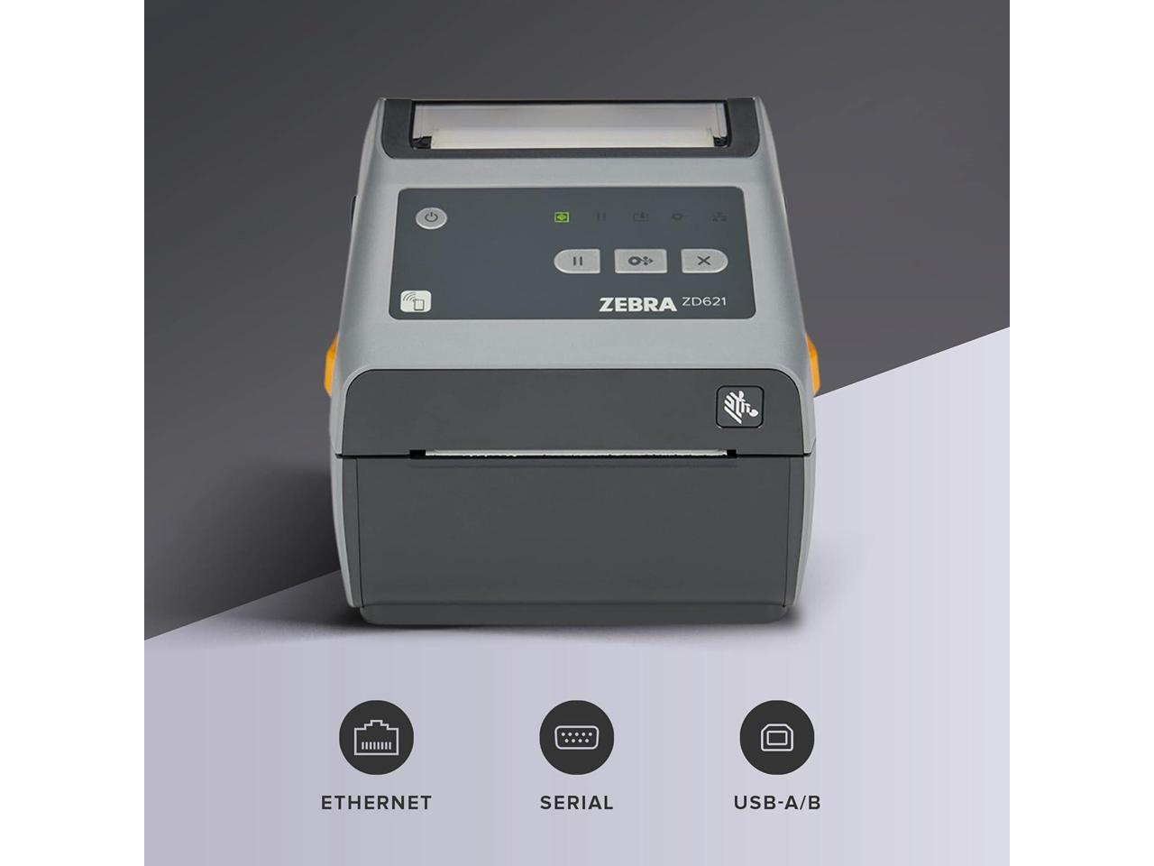 Zebra Direct Thermal Printer ZD621 300 DPI USB RJ45 DB9 ZD6A043-D01F00EZ