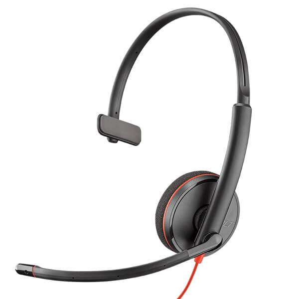 Auriculares monoaurales Poly Blackwire 3210 USB-A - Negros - Comunicación sencilla en la oficina - 80S01A6