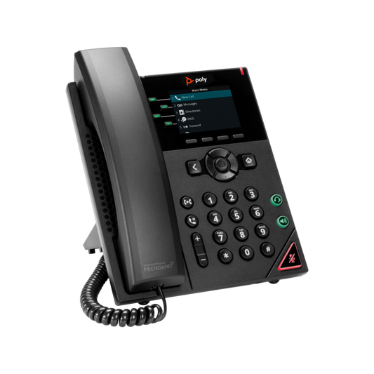 Poly VVX 250 4-Line IP Desk Phone Antimicrobial Black 89B66AA#ABA
