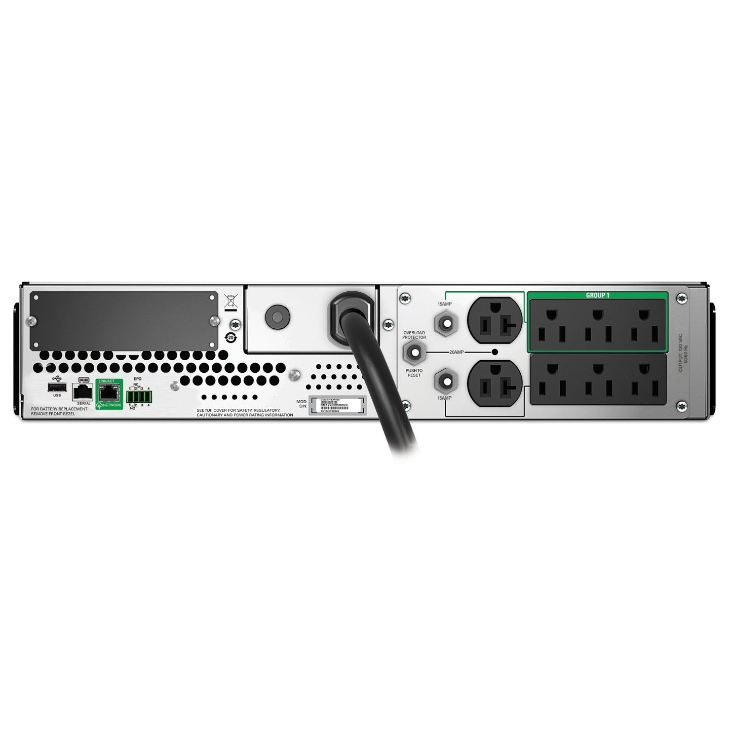 Fuente de alimentación APC Smart-UPS 2200VA para montaje en rack de 1920 vatios SMT2200RM2UNC