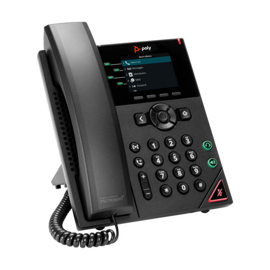 Poly VVX 250 4-Line IP Desk Phone Antimicrobial Black 89B66AA#ABA — view 2