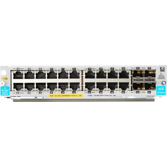Aruba 20-Port PoE+ Gigabit Expansion Module with 4 SFP+ 10GbE J9990A