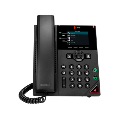 Poly VVX 250 4-Line IP Desk Phone Antimicrobial Black 89B66AA#ABA