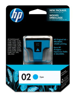 New, Pre-Owned - HP 02 (C8771WN) Cyan Ink Cartridge