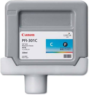 New, Pre-Owned - Canon PFI-301C Standard-Yield Cyan Ink Cartridge, 1487B001AA
