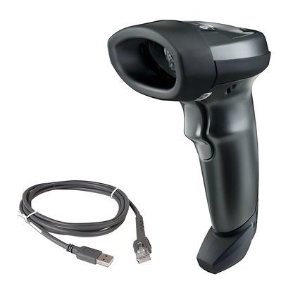 Zebra LI2208 handheld 1D linear imager in Twilight Black with bundled USB cable