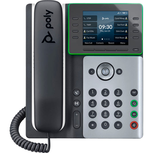Poly Edge E300 IP Desk Phone with HD Voice Antimicrobial 82M92AA