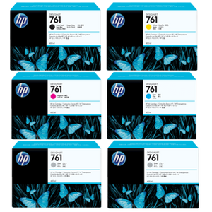 New, Pre-Owned - HP 761 400mL Matte Black, Cyan, Magenta, Yellow, Gray & Dark Gray Ink Cartridge
