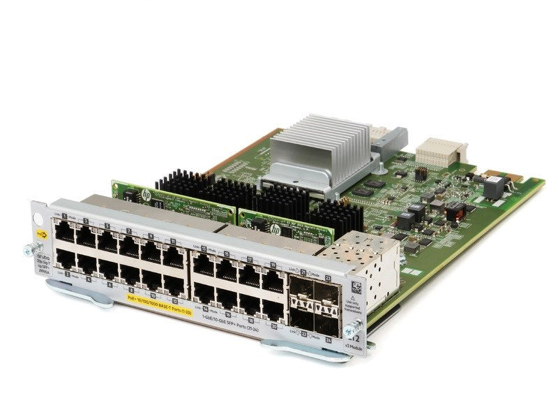 Aruba 20-Port PoE+ Gigabit Expansion Module with 4 SFP+ 10GbE J9990A