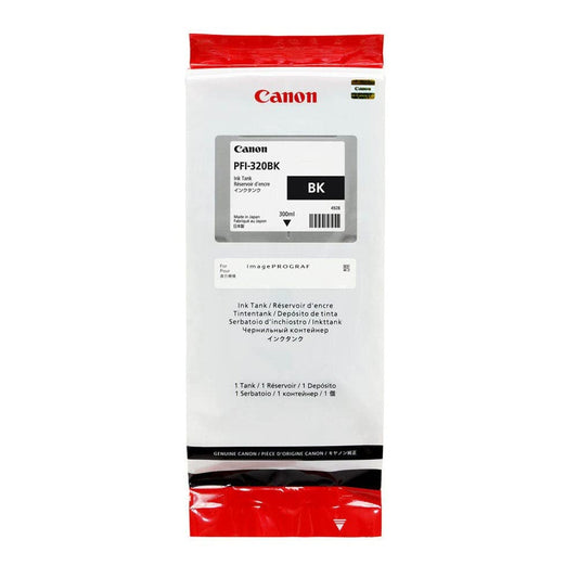New, Pre-Owned -  PFI-320BK 300ml High-Yield Black Ink Cartridge, 2890C001