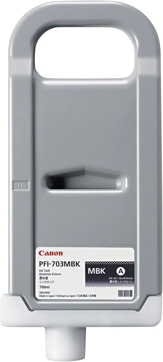 New, Pre-Owned - Canon PFI-703MBK Standard Yield Mattle Black Ink Cartridge, 2962B001AA