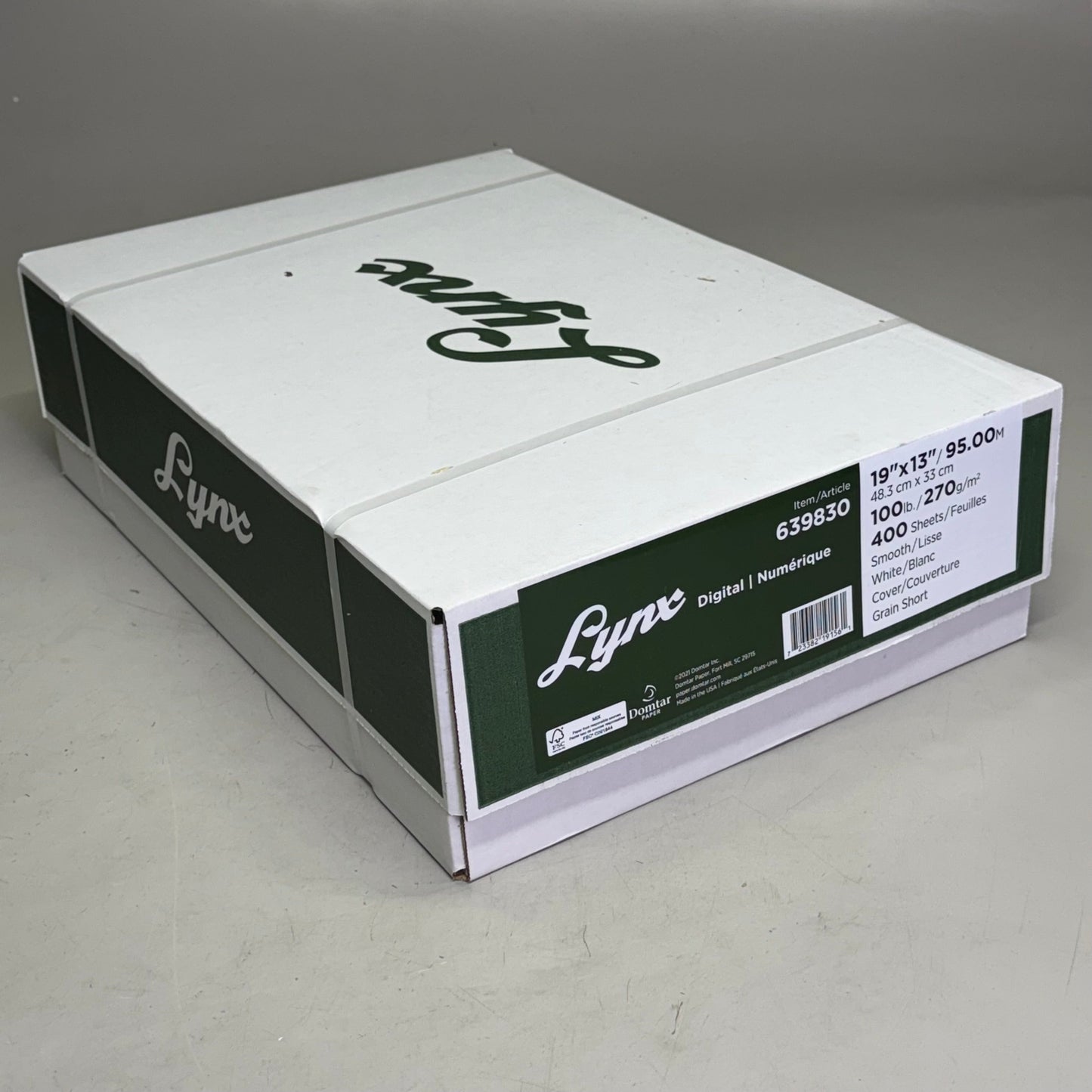DOMTAR Lynx Opaque Digital Ultra Smooth Laser Paper 19" x 13" 100 lbs 400 Sheets