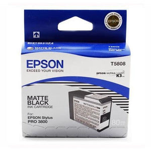 New, Pre-Owned - Epson T5808 Matte Black 80ml Ink Cartridge