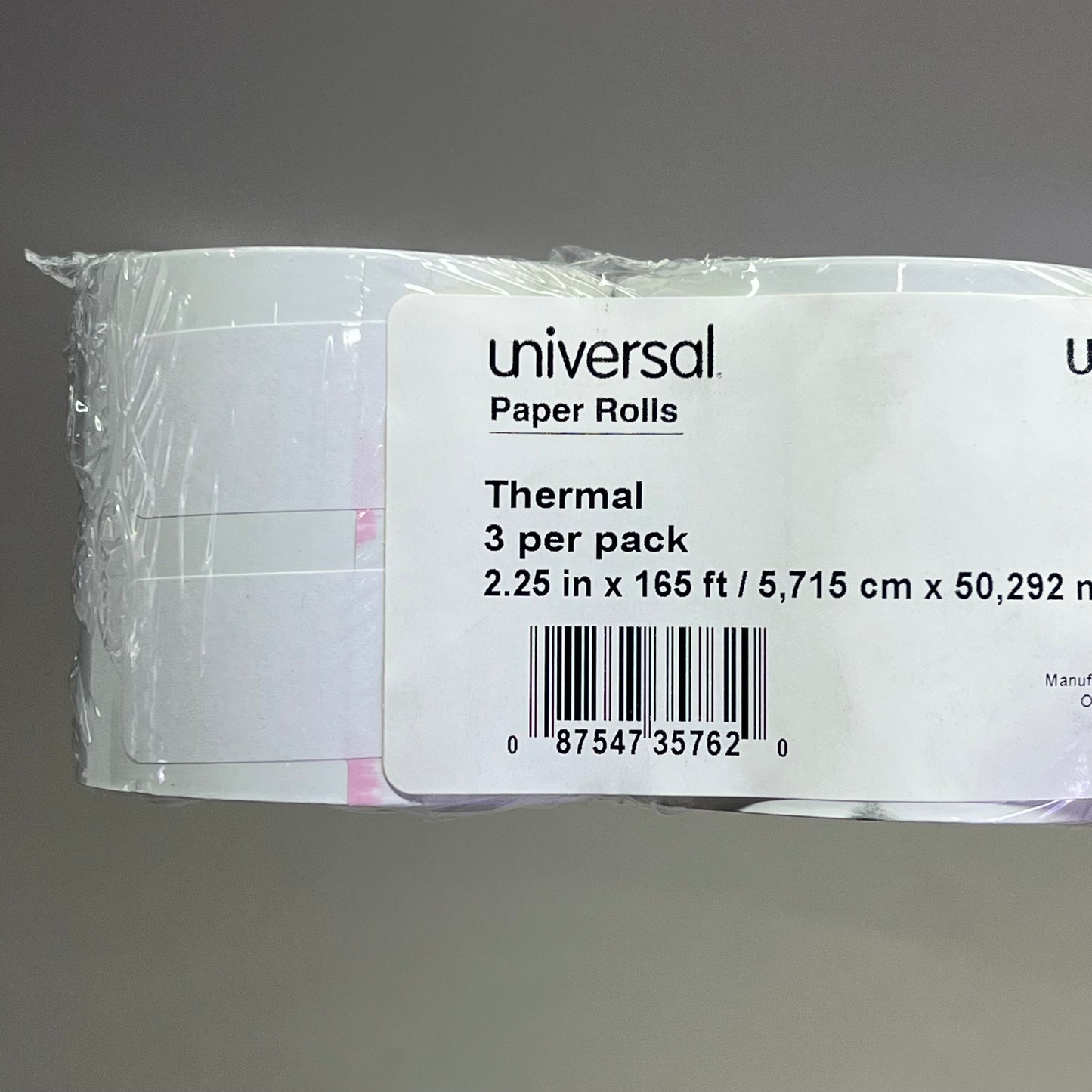 UNIVERSAL (5 PACK, 3 ROLLS EACH) Thermal Printing Paper 2.25" X 165' UNV35762