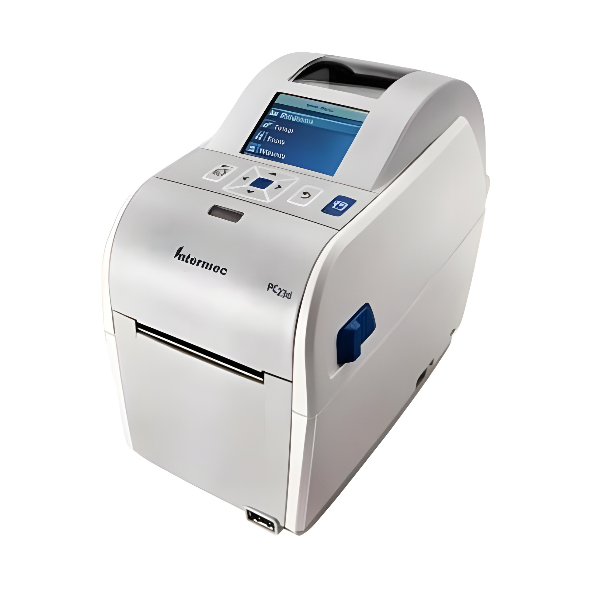 Honeywell PC23d direct thermal desktop label printer, alternate angled view