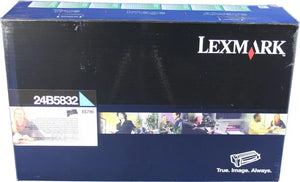 New, Pre-owned, Original Lexmark 24B5832 Extra High Yield Cyan Toner Cartridge