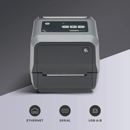Impresora de transferencia térmica Zebra ZD621T de 300 DPI, USB RJ45 DB9 ZD6A043-301F00EZ
