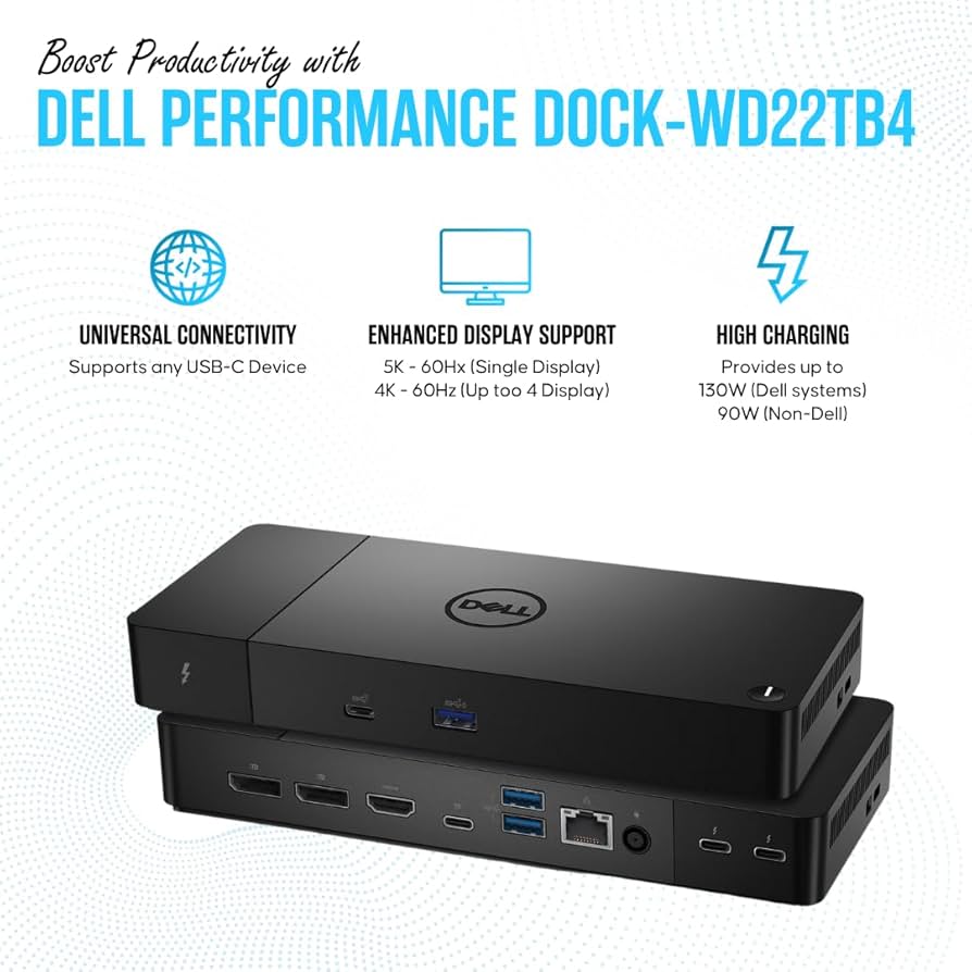 Dell Thunderbolt 4 Dock WD22TB4 Modular High-Speed Docking Station