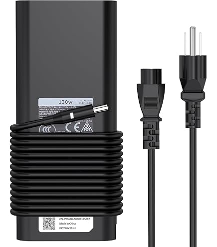 Dell 130W AC/DC Adapter 19.5V 6.7A Power Cord 0JU012