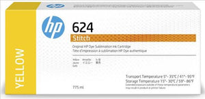 New, Pre-owned, HP 624 775ml Yellow Stitch Dye Sublimation Ink Cartridges, 2LL56A