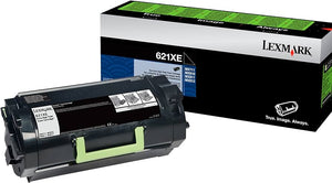 New, Pre-Owned - Lexmark 621X Black Extra-High Yield Toner Cartridge, 62D1X0E