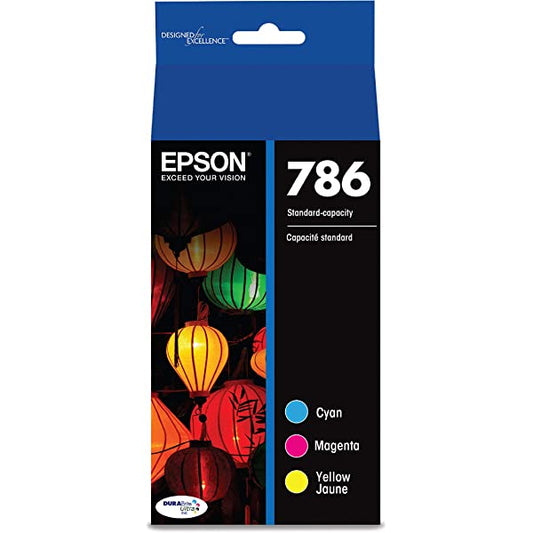 New, Pre-Owned - Epson 786 Cyan, Magenta, Yellow Ink Cartridges