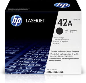 New, Pre-Owned - HP 42A Standard Yield Black LaserJet Toner Cartridge, Q5942A