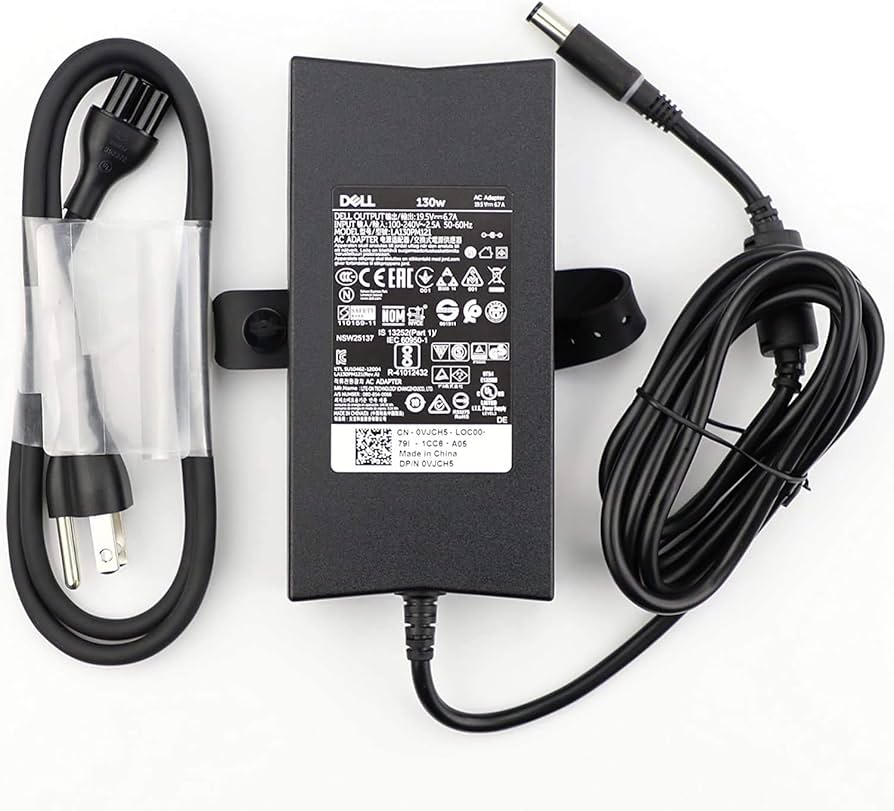 Dell 130W AC/DC Adapter 19.5V 6.7A Power Cord 0JU012