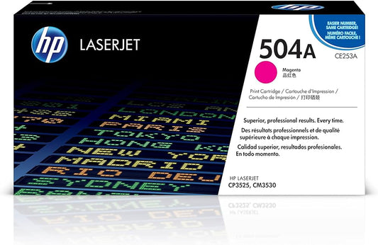 New, Pre-Owned - HP 504A Standard Yield Magenta LaserJet Toner Cartridge, CE253A