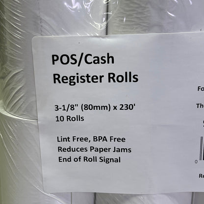 ZA@ (50 PACK) Thermal Paper Receipt Rolls  3-1/8" x 230' White 9078-1356