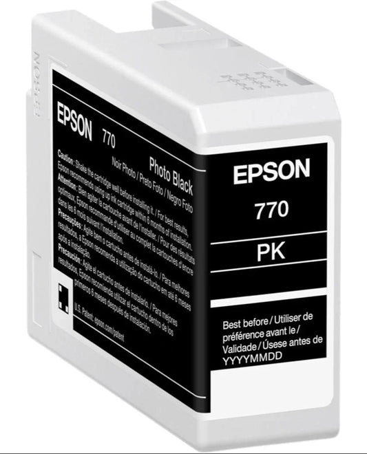New, Pre-Owned - Epson 770 25ml UltraChrome Photo Black Ink Cartridge, T770120