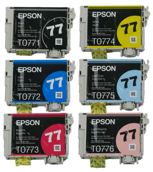 New, Pre-Owned - Epson 77 Black and Color (6 Pack) Ink Cartridges
