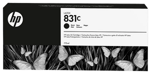 New, Pre-owned, HP 831C 775-ml (CZ694A) Black Latex Ink Cartridge
