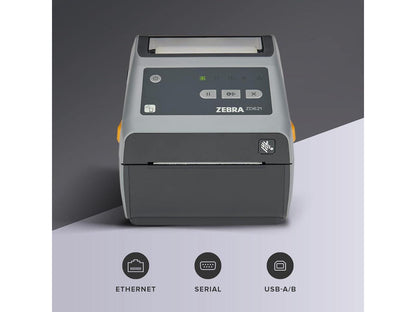 Zebra Direct Thermal Printer ZD621 300 DPI USB RJ45 DB9 ZD6A043-D01F00EZ