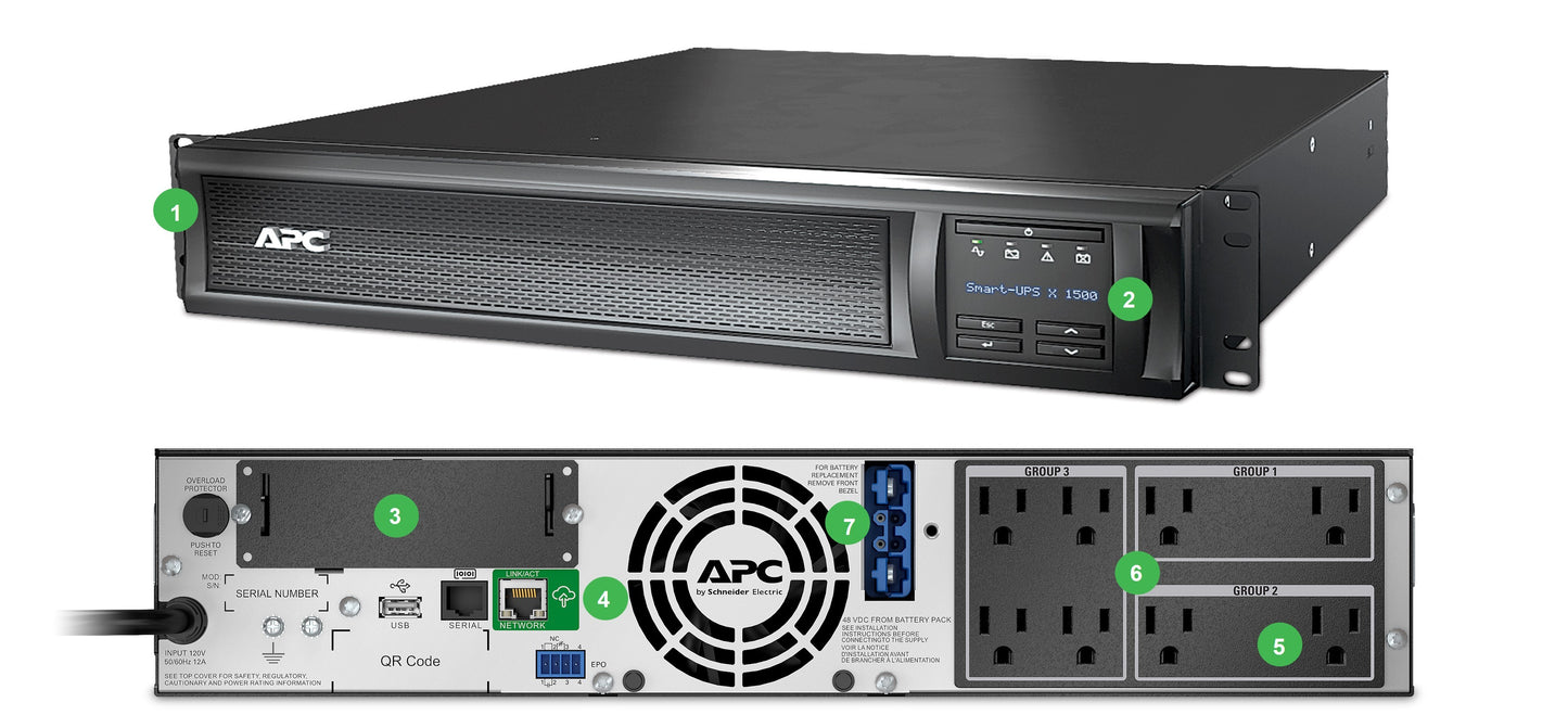 APC Smart-UPS X 1500VA Rackmount 120V Power Backup SMX1500RM2UC