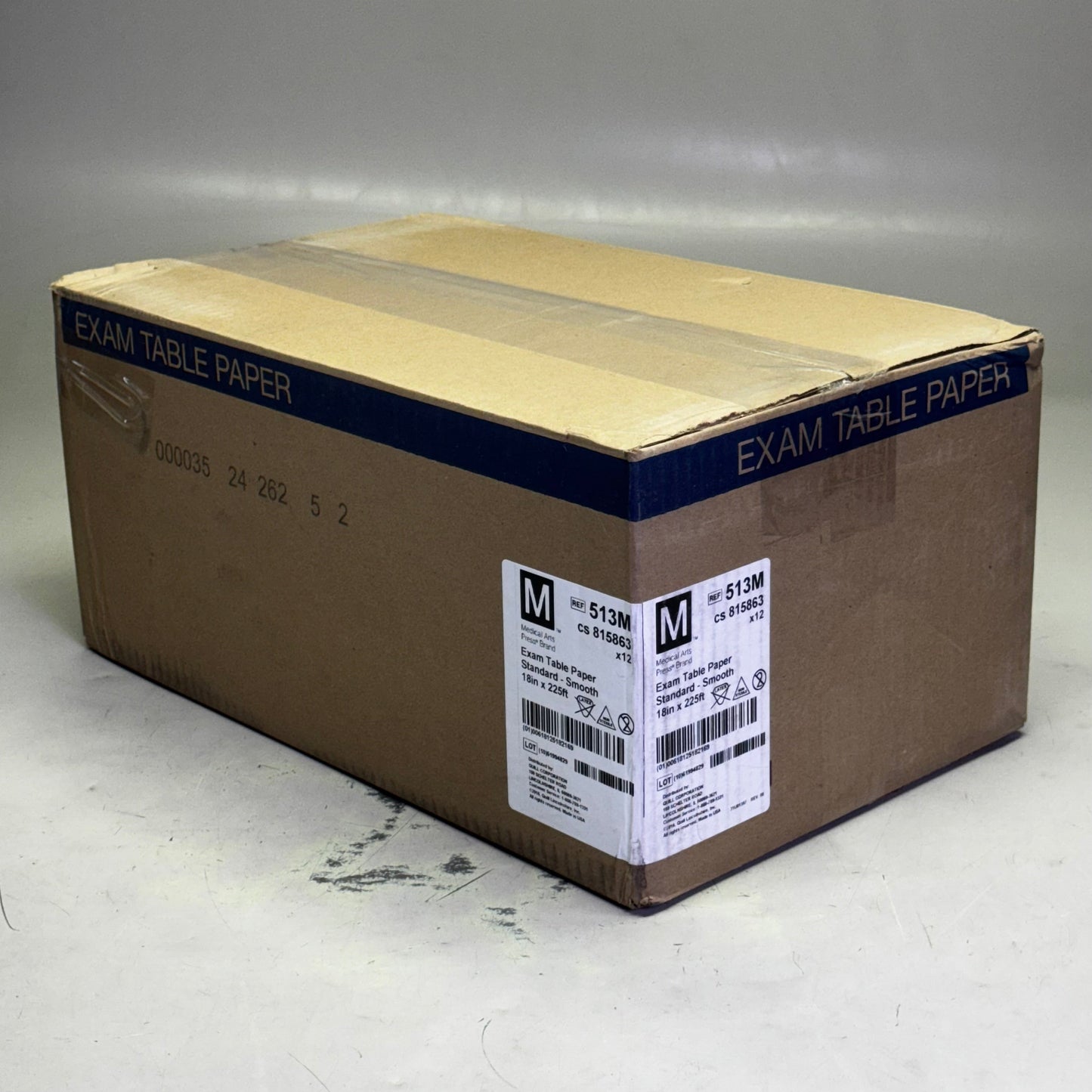 MEDICAL ARTS PRESS (12 PACK) Exam Table Paper Standard Smooth 18" x 225" White 513M