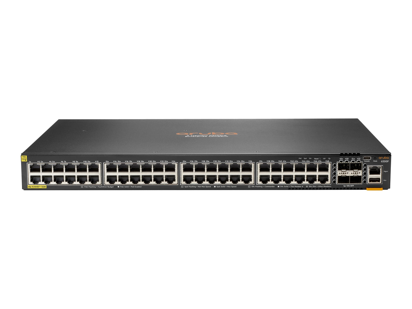 HPE Aruba CX 6200F 48G PoE+ Managed Switch 740W JL728B#ABA