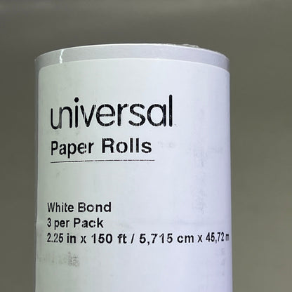 UNIVERSAL (32 PACK) Adding Machine/Calculator Paper Rolls 2.25"x150' White 35720