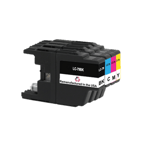 U.S. Remanufactured for Brother LC79 1 Black /  3 Color Ink Cartridges 4-pack