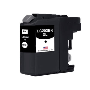U.S. Remanufactured for Brother LC203XLBK High Yield Black Ink Cartridge