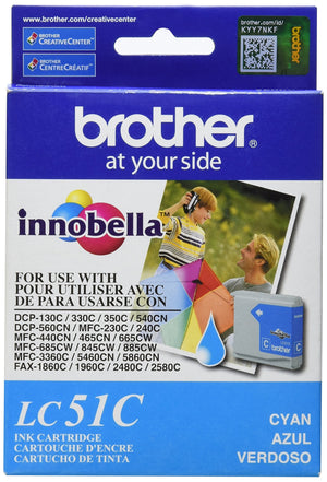New, Pre-Owned - Brother LC51C Cyan Ink Cartridge