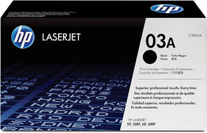 New, Pre-Owned - HP 03A Standard Yield Black Laser Toner Cartridge, C3903A