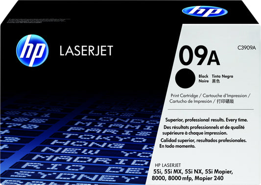 New, Pre-Owned - HP 09A Black Toner Cartridge, C3909A