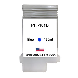 U.S. Remanufactured for Canon PFI-101B 130ml Blue Ink Cartridge