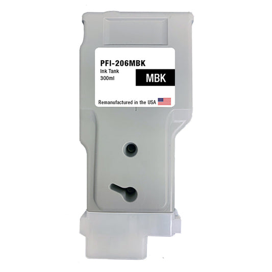 U.S. Remanufactured for Canon PFI-206MBK 300ml Matte Black Ink Cartridge