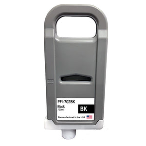 U.S. Remanufactured for Canon PFI-702BK 700ml Black Ink Cartridge