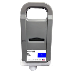 U.S. Remanufactured for Canon PFI-704B 700ml Blue Ink Cartridge